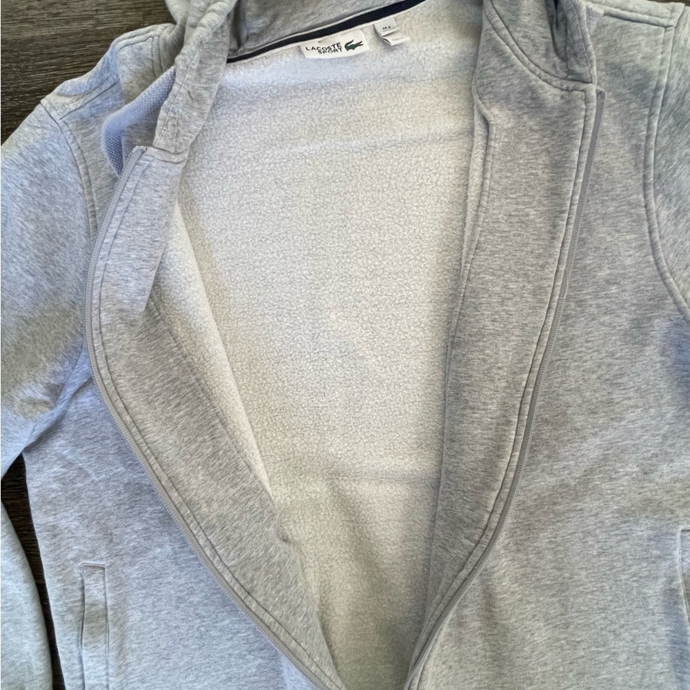Lacoste Light Gray Zip-Up Sweatshirt - Picture 4 of 5